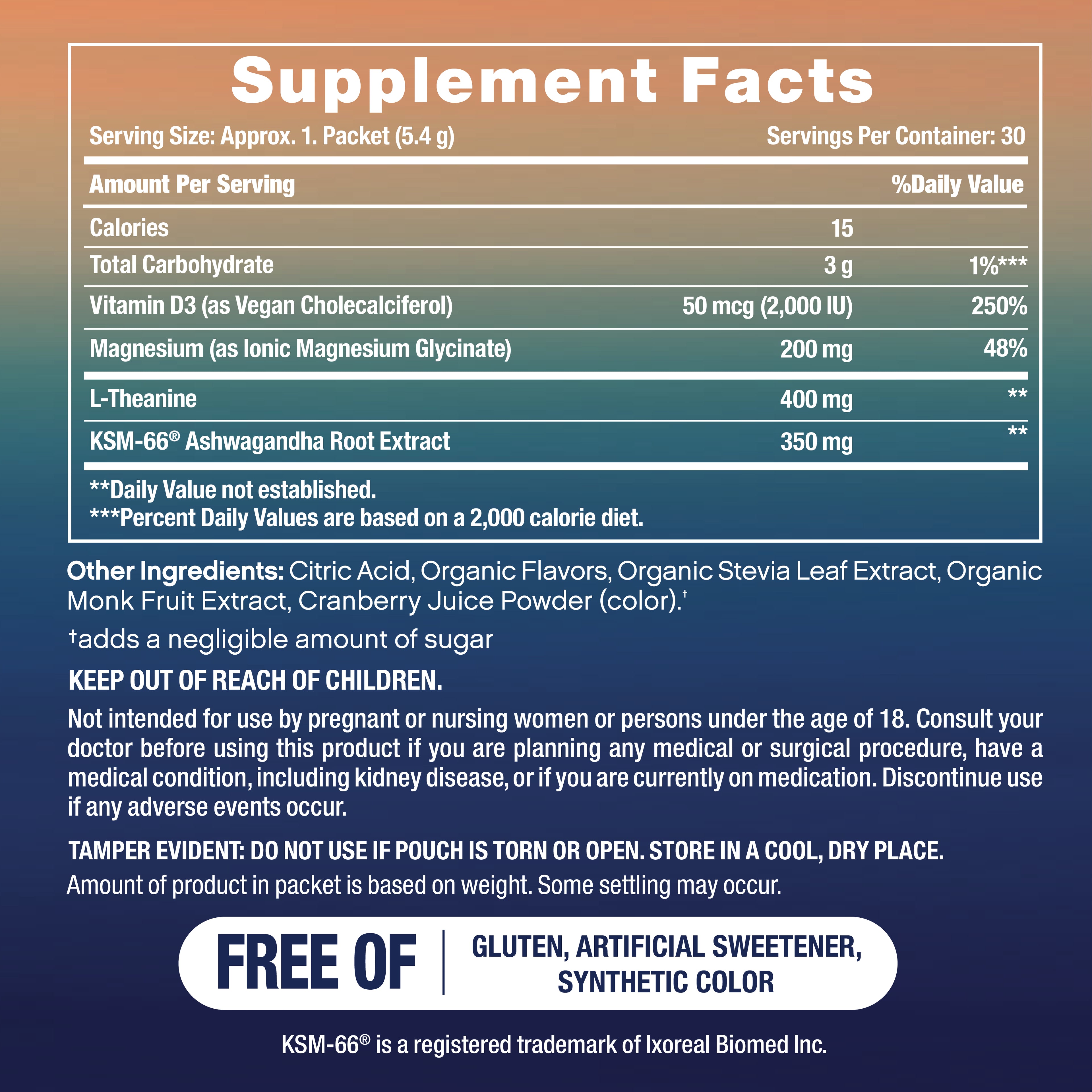 Max Calm Relaxing Drink Mix | Raspberry-Lemonade Flavor | Magnesium & KSM-66 Ashwagandha Supplement | Supports Relaxation | 30 Single-Serve Packets