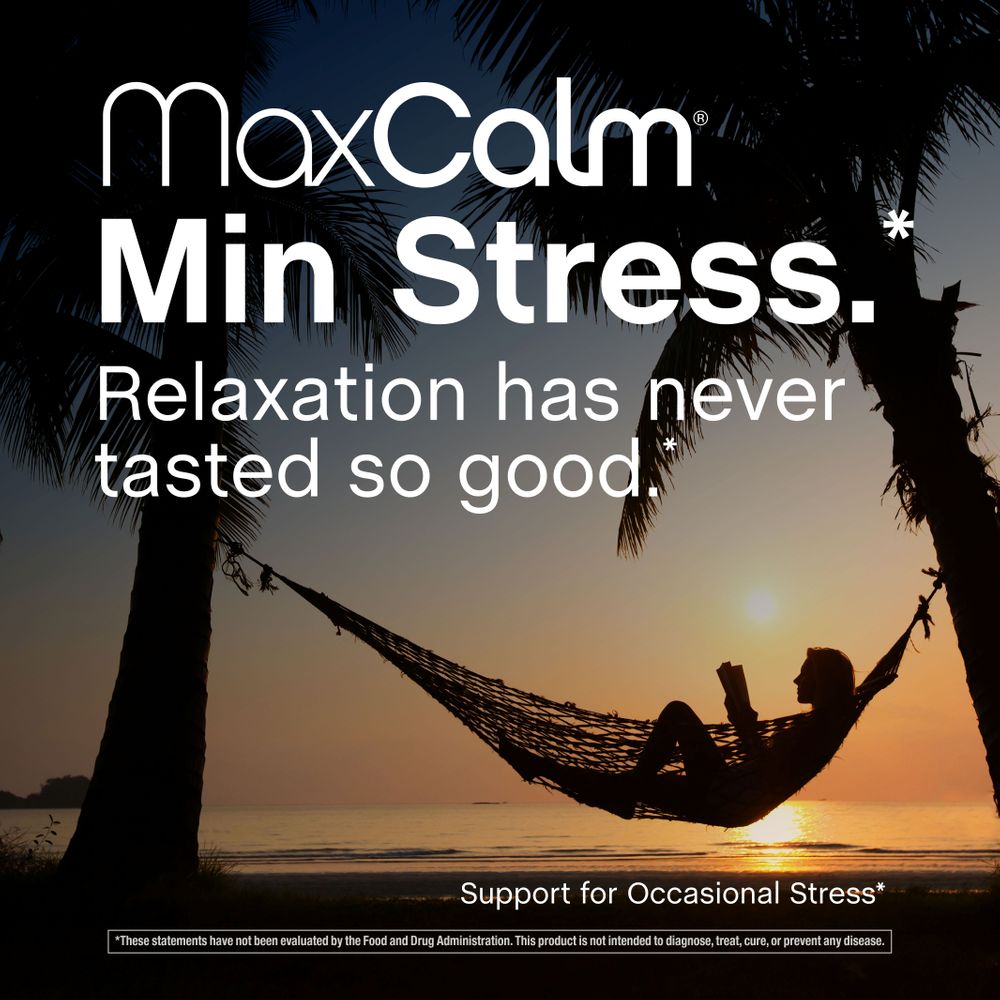Max Calm Relaxing Drink Mix | Raspberry-Lemonade Flavor | Magnesium Glycinate, KSM-66 Ashwagandha, L-Theanine & Vitamin D3 | MaxCalm | Gluten-Free, Vegan | 8 Ounce Powder